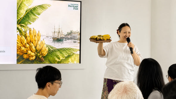 Claire leading a Dona Manis heritage banana pie workshop at the Singapore Heritage Festival